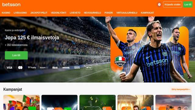 Betsson Group casino screenshot